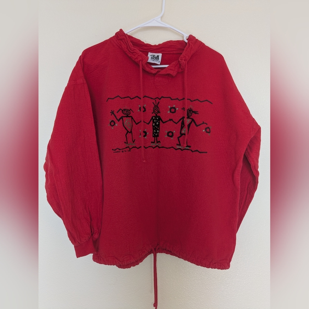 Vintage 90s 4fun Originals Pullover, Size Small, Red